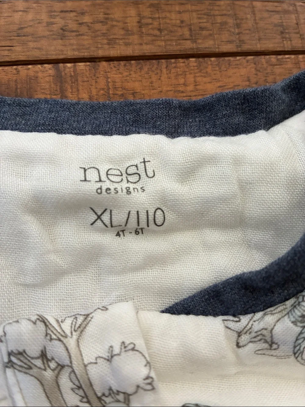 Nest Blue & White Printed Sleep Suit